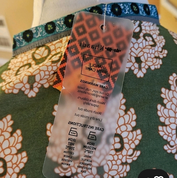 New W Tags Khaadi Pullover Tunic Top Kurta Batik Pattern Multicolor Dress Wmn 12 - Picture 5 of 7